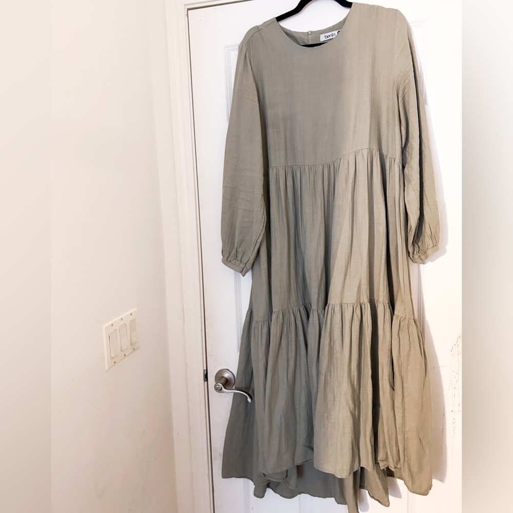Olive long sleeve dress